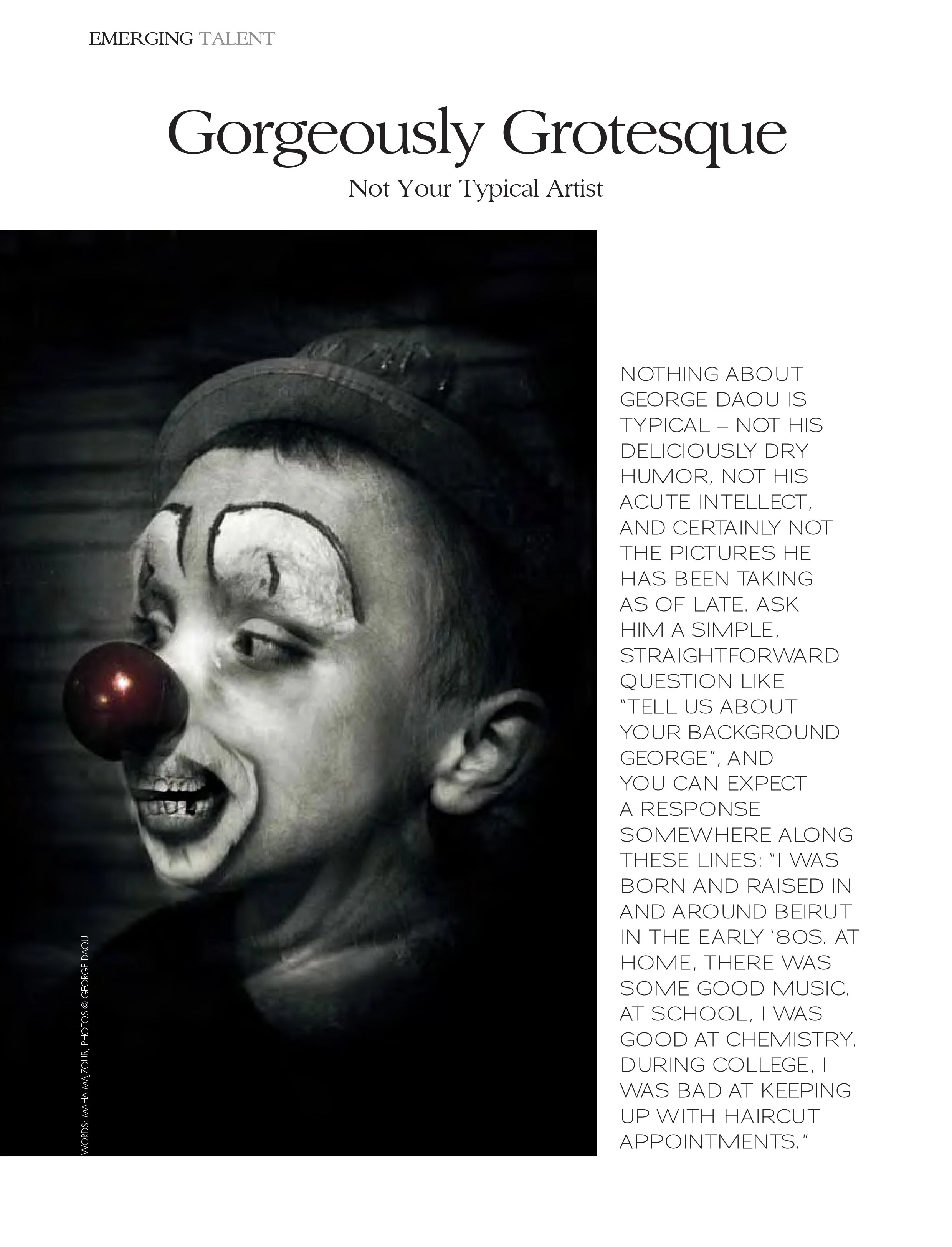 Curve magazine interview with Georges Daou, page 1 of 4